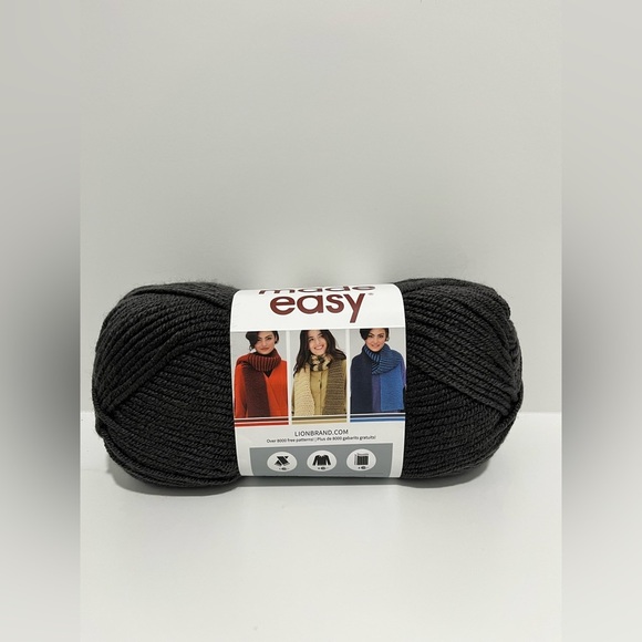 New Lion Brand Yarn Color Made Easy 7oz Coal lot of 3 Skeins discontinued color - Picture 5 of 8